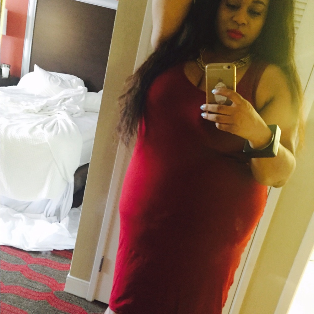 Burgundy tank dress